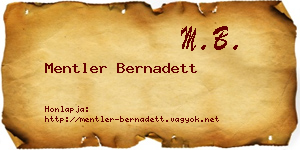 Mentler Bernadett névjegykártya